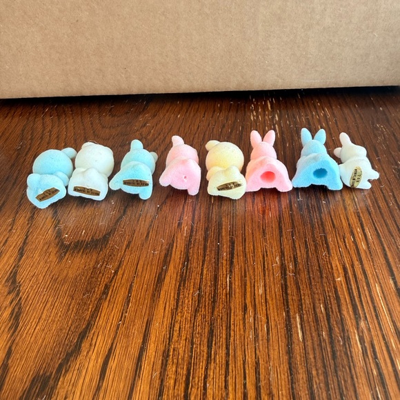 Vintage lot flocked felt bunny fuzzy rabbits mini and 2 banks - Picture 11 of 16